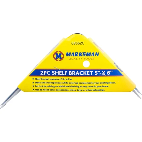 Marksman Shelf Bracket 5" X 6" White 2pc