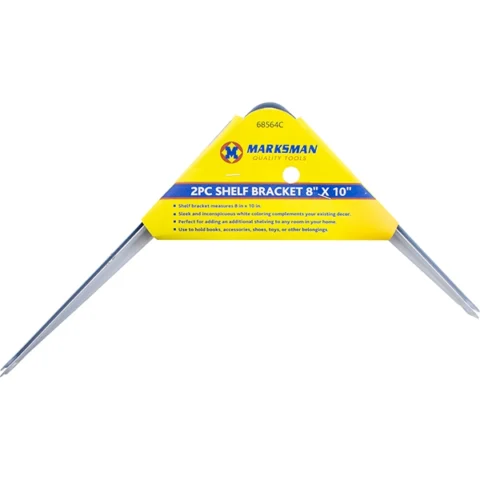 Marksman Shelf Bracket 8" X 10" White 2pc