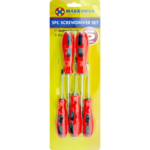 Marksman Slotted & Cross Screwdriver Set 5pc