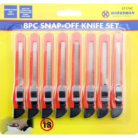 Marksman Snap-Off Knife Set 8 Pack