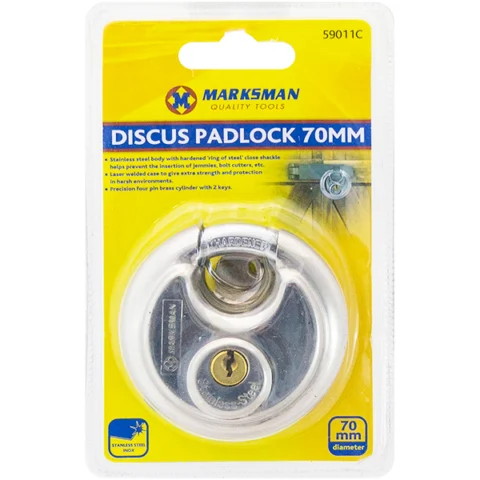 Marksman Stainless Steel Discus Padlock 70mm