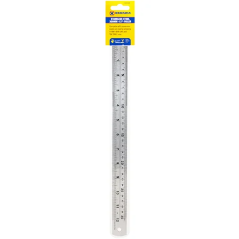Marksman Stainless Steel Ruler 30cm