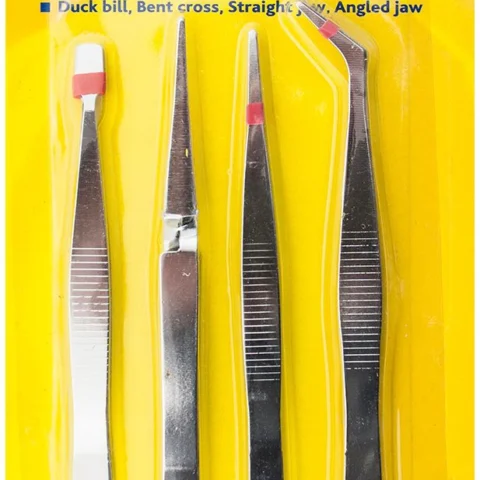 Marksman Stainless Steel Tweezer Set 4pc