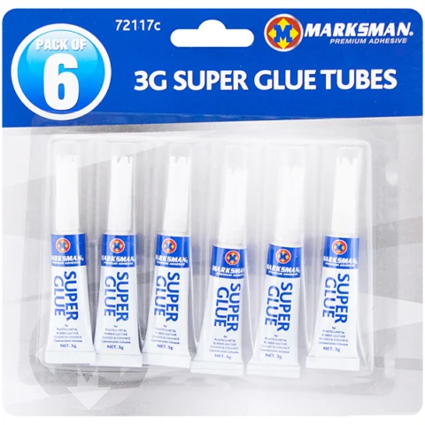 Marksman Super Glue Tube 3g 6 Pack
