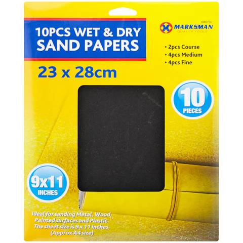Marksman Wet & Dry Sandpaper Set 23 X 28cm 10pc