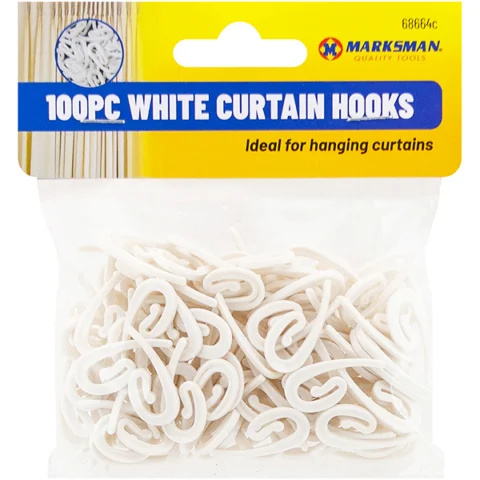 Marksman White Curtain Hooks 100pc