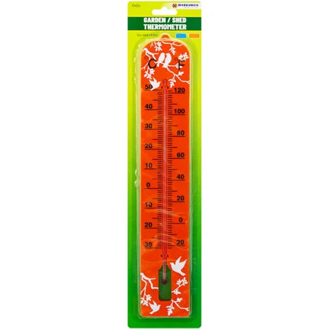 Marksman Wildlife Print Plastic Thermometer Large 40cm X 6.5cm Assorted Colours