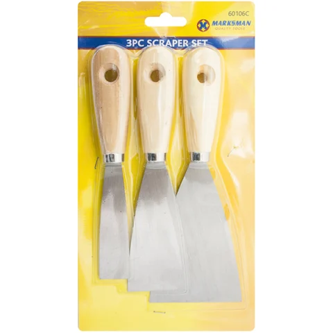 Marksman Wood Handle Scraper Set 3pc