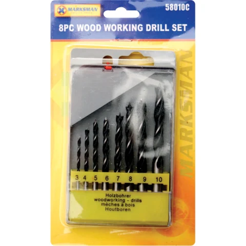 Marksman Wood Working Drills Set 8pc