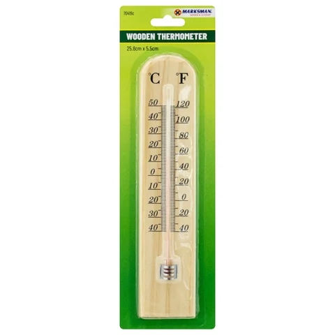 Marksman Wooden Thermometer Medium 25.8cm X 5.5cm