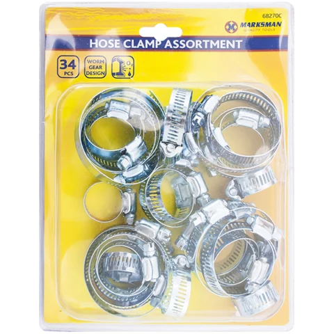 Marksman Worm Gear Hose Clamp Assortment 34pc