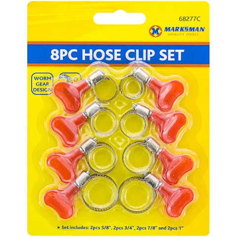 Marksman Worm Gear Hose Clip Set 8pc