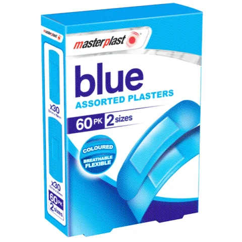 Masterplast Blue Plasters Assorted 60 Pack