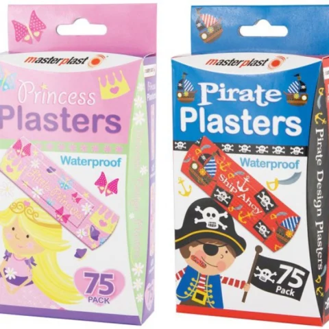 Masterplast Pirate & Princess Waterproof Plasters 75 Pack