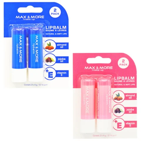 Max & More Lip Balm 2 Pack Assorted