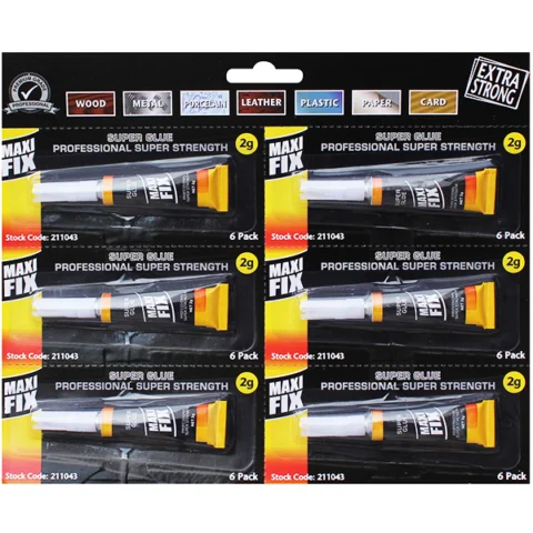 Maxifix Extra Strong Super Glue 2g 6 Pack