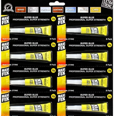 Maxifix Super Strength Super Glue 2g 8 Pack