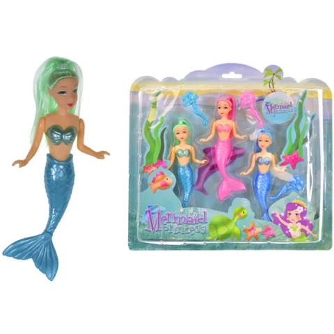 Mermaid Princess Dolls Play Set 3pc