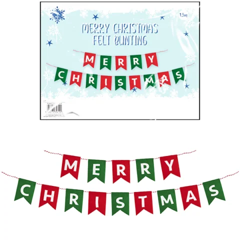Merry Christmas Felt Bunting 1.5m