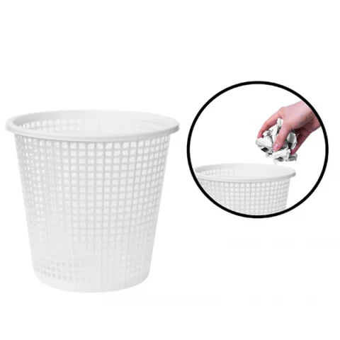 Mesh Plastic Waste Bin White