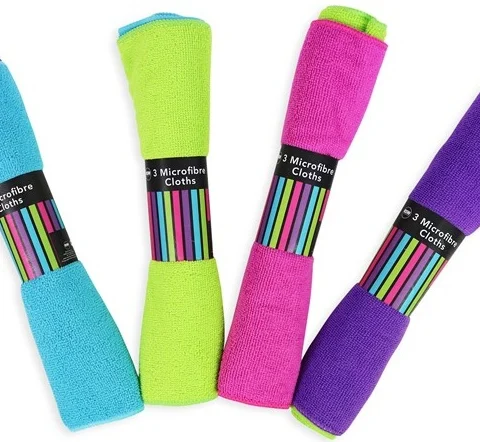 Microfibre Cloths 3 Pack Assorted Colours
