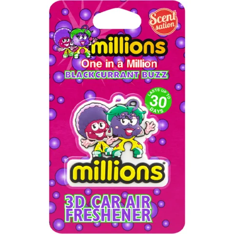 Millions Blackcurrant Buzz 3D Car Air Freshener