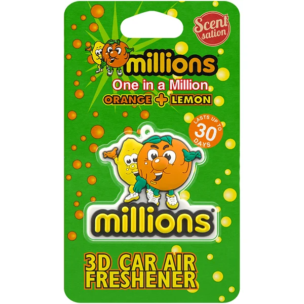 Millions Orange & Lemon 3D Car Air Freshener