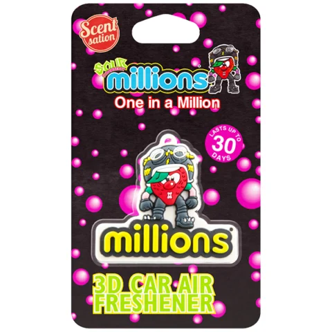 Millions Sour Strawberry 3D Car Air Freshener