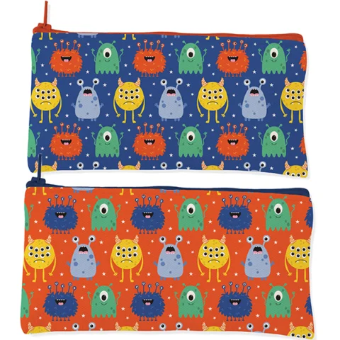 Monsters Zipped Pencil Case Assorted Colours