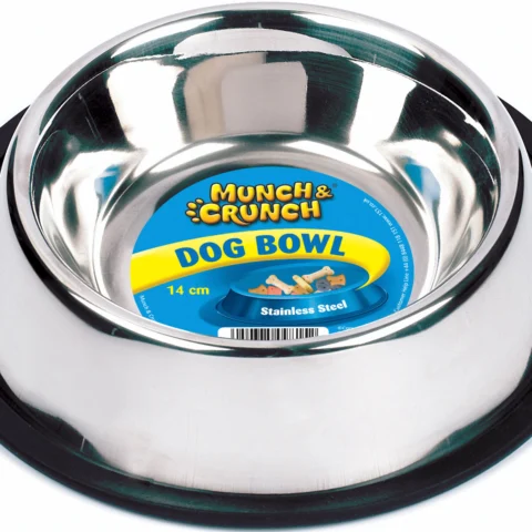 Munch & Crunch Anti-Skid Metal Dog Bowl 14cm
