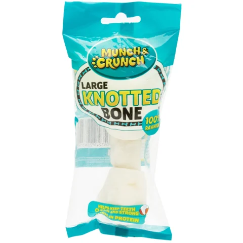 Munch & Crunch Bleached Rawhide Large Knotted Bone