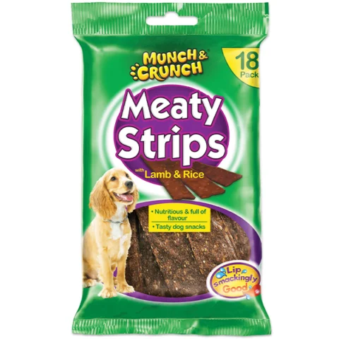 Munch & Crunch Meaty Strips Lamb/Rice 18 Pack