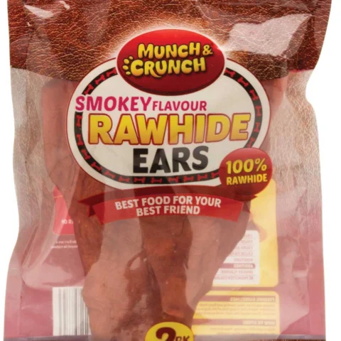 Munch & Crunch Rawhide Ears Smokey Flavour 2 Pack