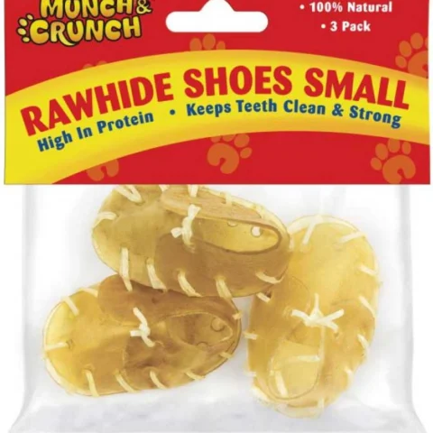 Munch & Crunch Rawhide Mini Shoes Small 3 Pack
