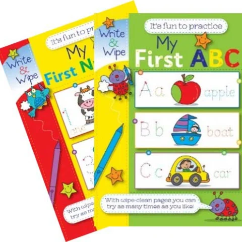My First Numbers & ABC Book Wipe And Clean Reusable (No Vat) 2 Assorted Designs