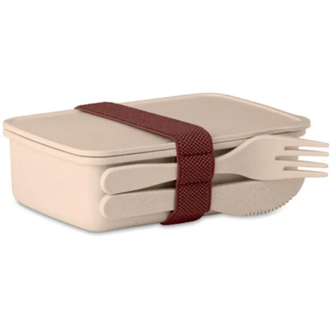 Natural Bamboo Fibre PP Beige Lunch Box Set
