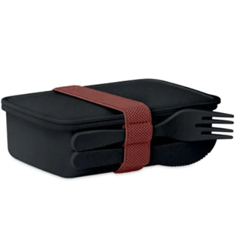 Natural Bamboo Fibre PP Black Lunch Box Set