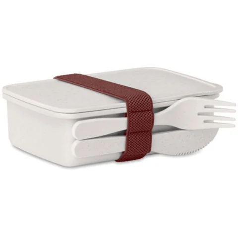 Natural Bamboo Fibre PP White Lunch Box Set