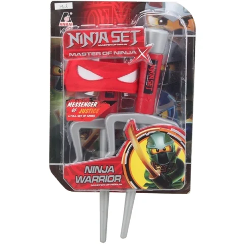 Ninja Eye-Mask And Ninja Knives Set In Red