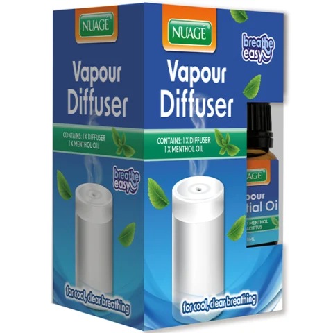 Nuage Breath Easy Vapour Oil Diffuser with Menthol Oil 10ml