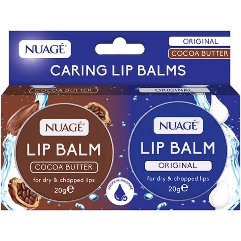Nuage Original & Cocoa Butter Caring Lip Balms 20g 2 Pack