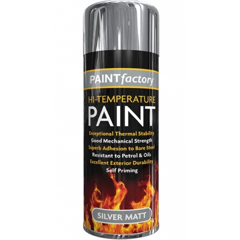 Paint Factory Silver Matt Hi-Temperature Spray Paint 400ml