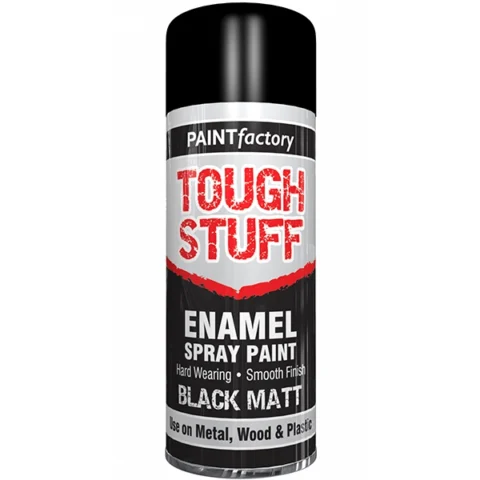 Paint Factory Tough Stuff Enamel Spray Paint Black Matt 400ml