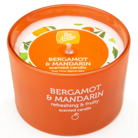 Pan Aroma Bergamot & Mandarin Scented Coloured Jar Candle 85g
