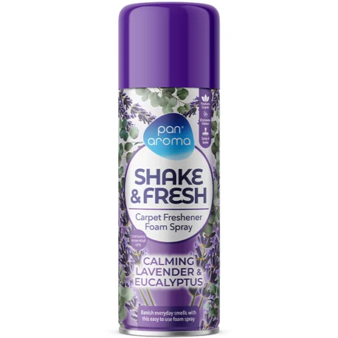 Pan Aroma Calming Lavender & Eucalyptus Shake & Fresh Carpet Freshener Foam Spray 500ml
