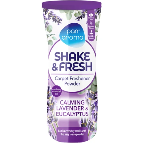 Pan Aroma Calming Lavender & Eucalyptus Shake & Fresh Carpet Freshener Powder 500g