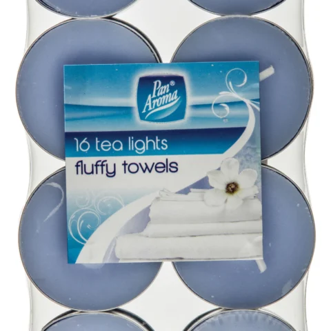 Pan Aroma Colour Tea Lights Fluffy Towels 16-Pack