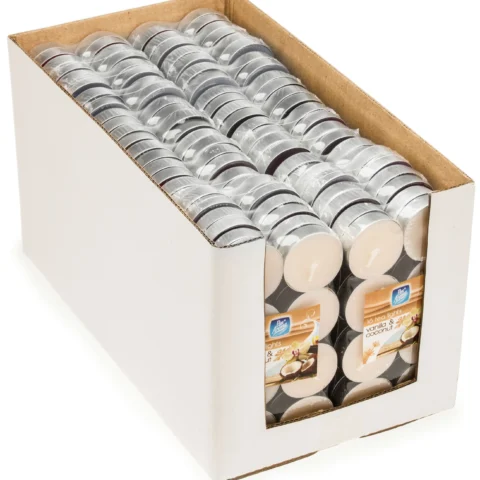Pan Aroma Colour Tea Lights Vanilla & Coconut 16-Pack