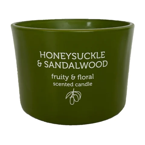 Pan Aroma Honeysuckle & Sandalwood Coloured Jar Candle 85g