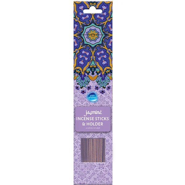 Pan Aroma Jasmine Incense Sticks & Holder 40 Pack